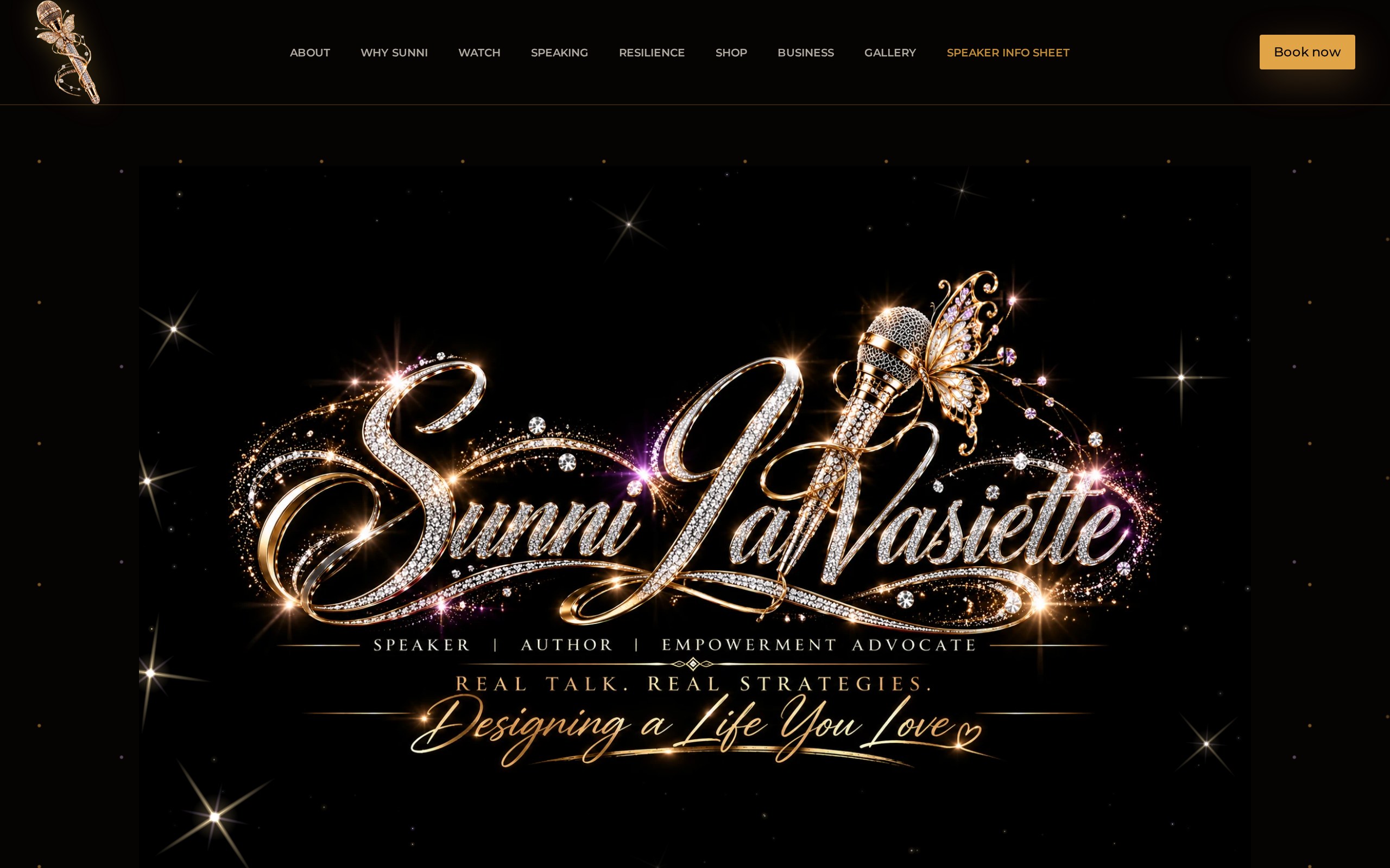 Sunni LaVasiette speaker and author personal brand website design preview