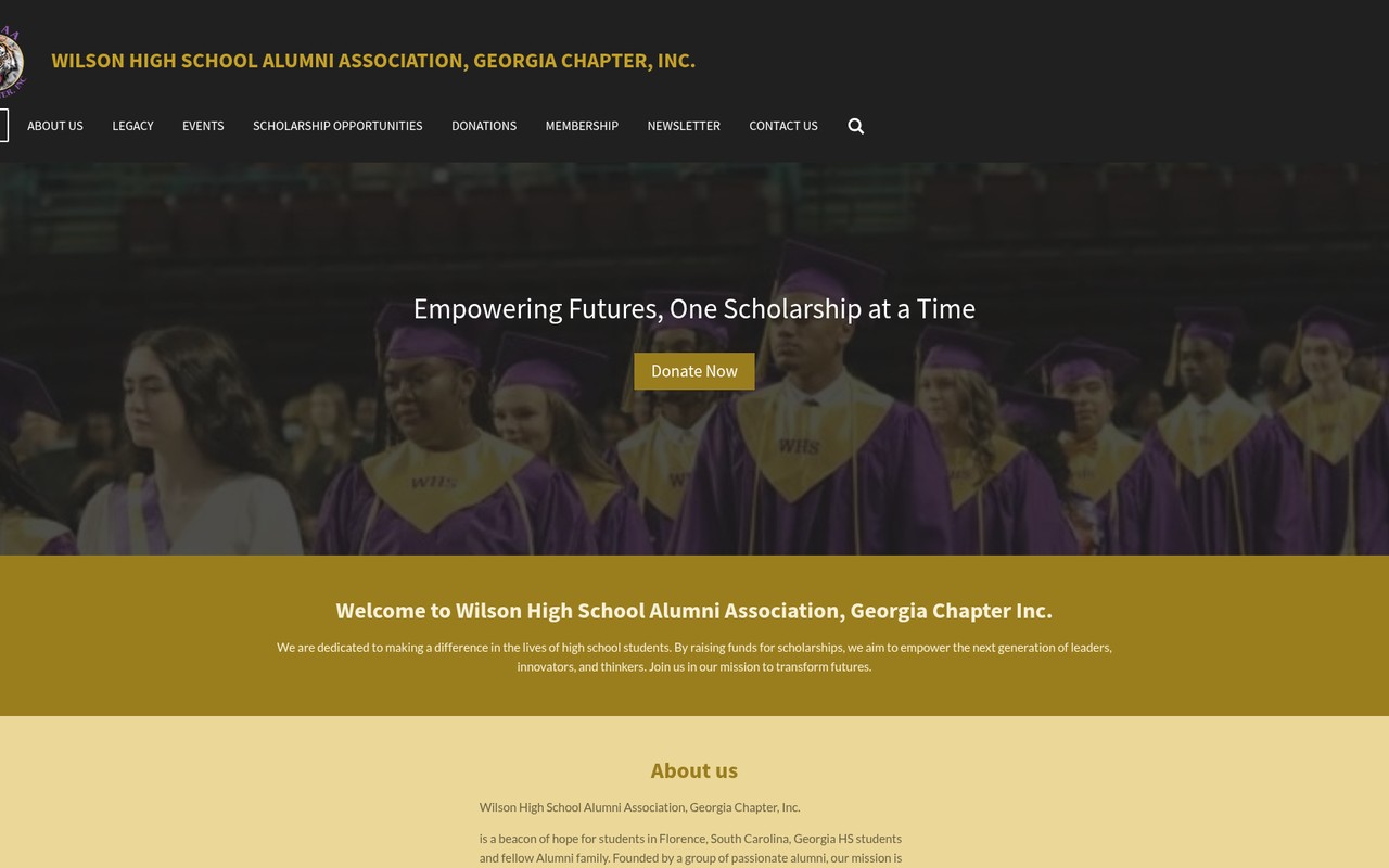 Wilson GA Alumni website design preview